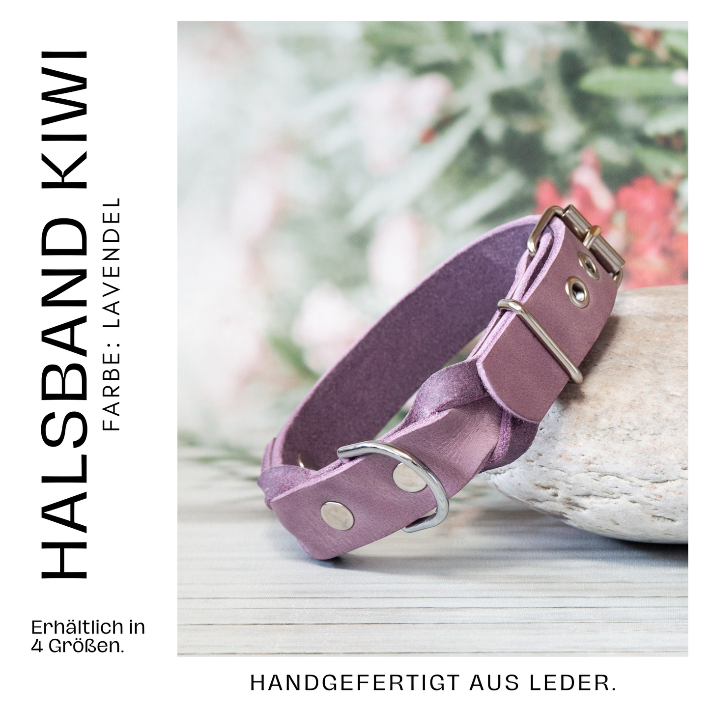 Set KIWI | Lederleine und Halsband | Lavendel