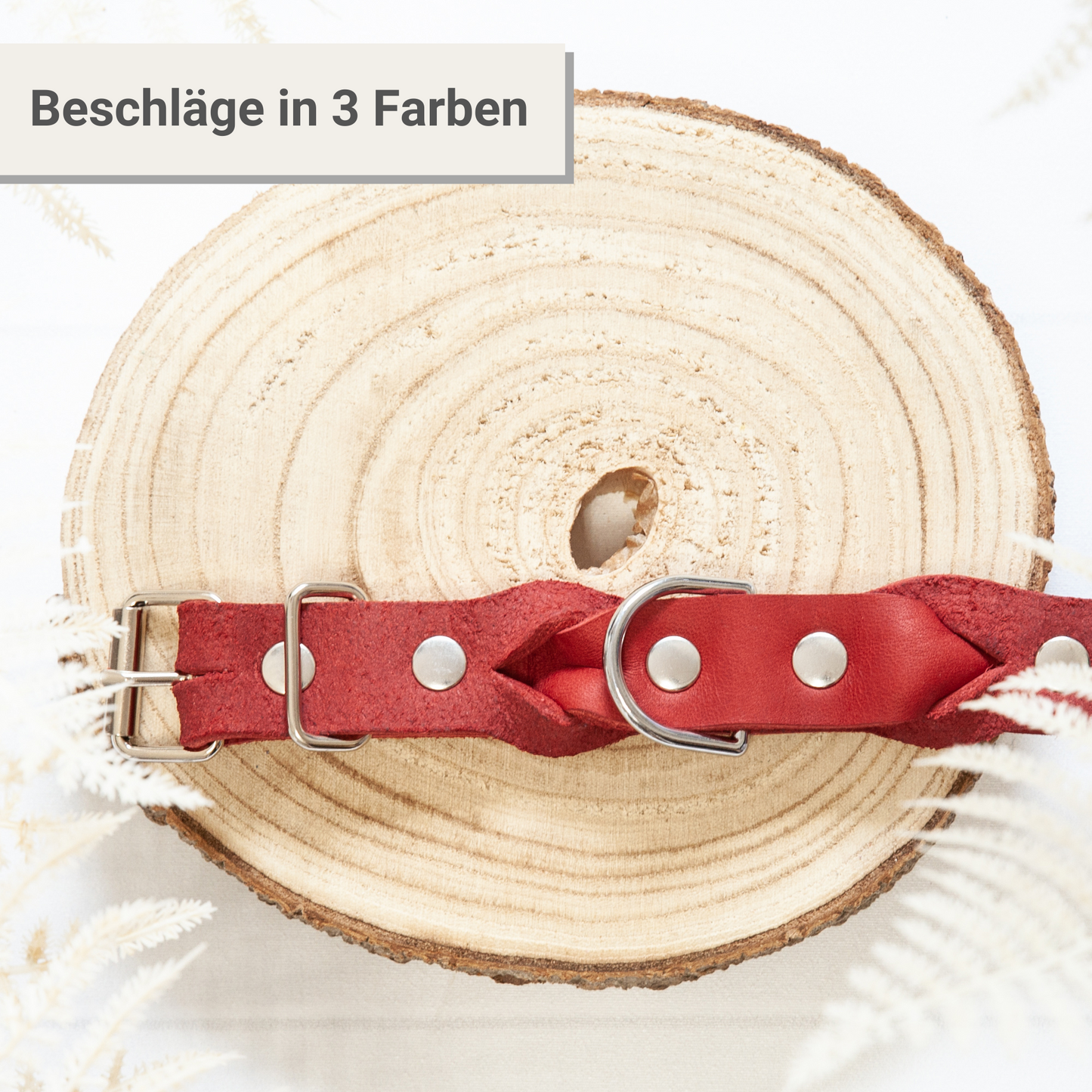 Lederhalsband KIWI | Handgefertigt | 4 Größen | Rot