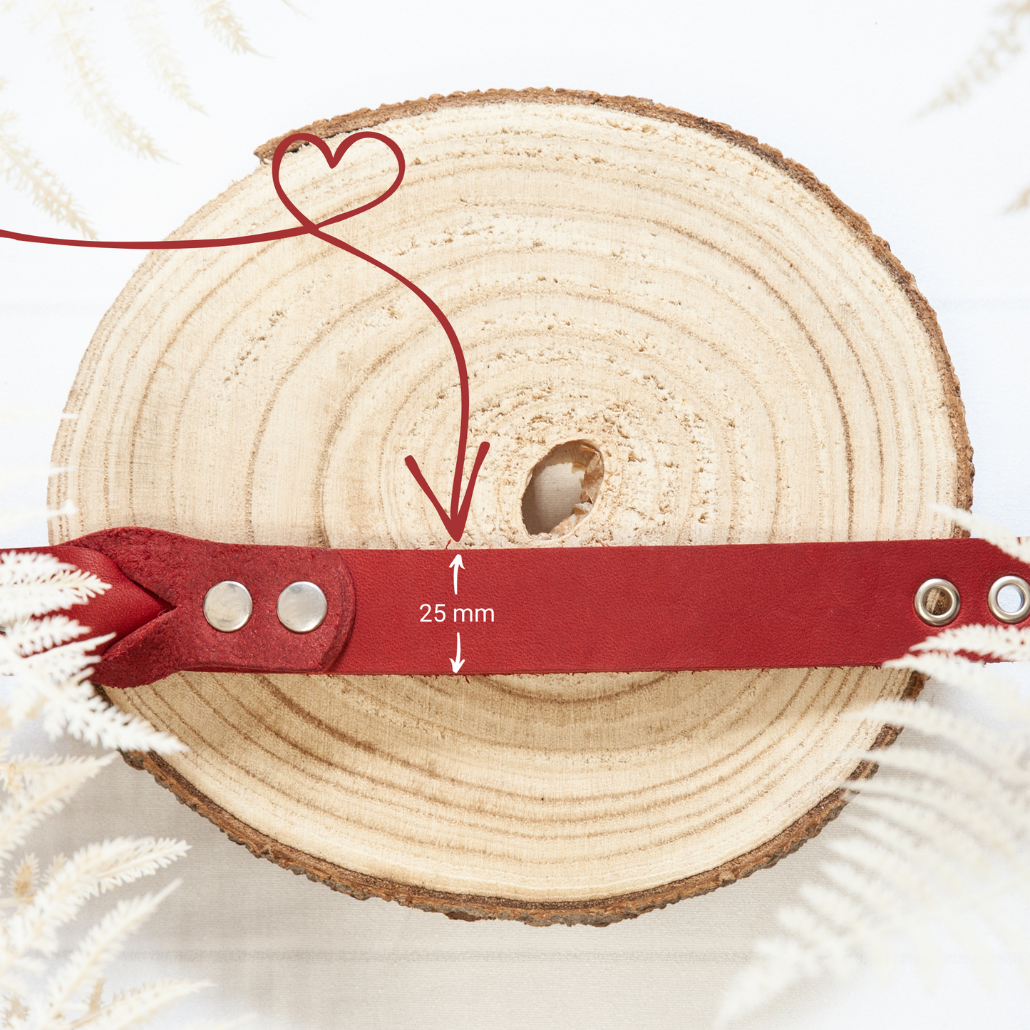 Lederhalsband KIWI | Handgefertigt | 4 Größen | Rot