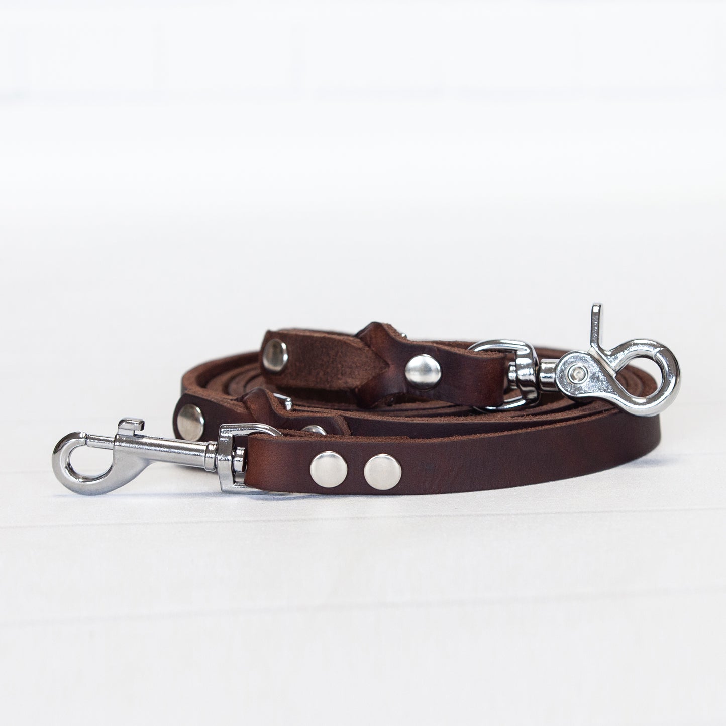 Set JIMINY für große Hunde | Lederleine und Halsband | Braun