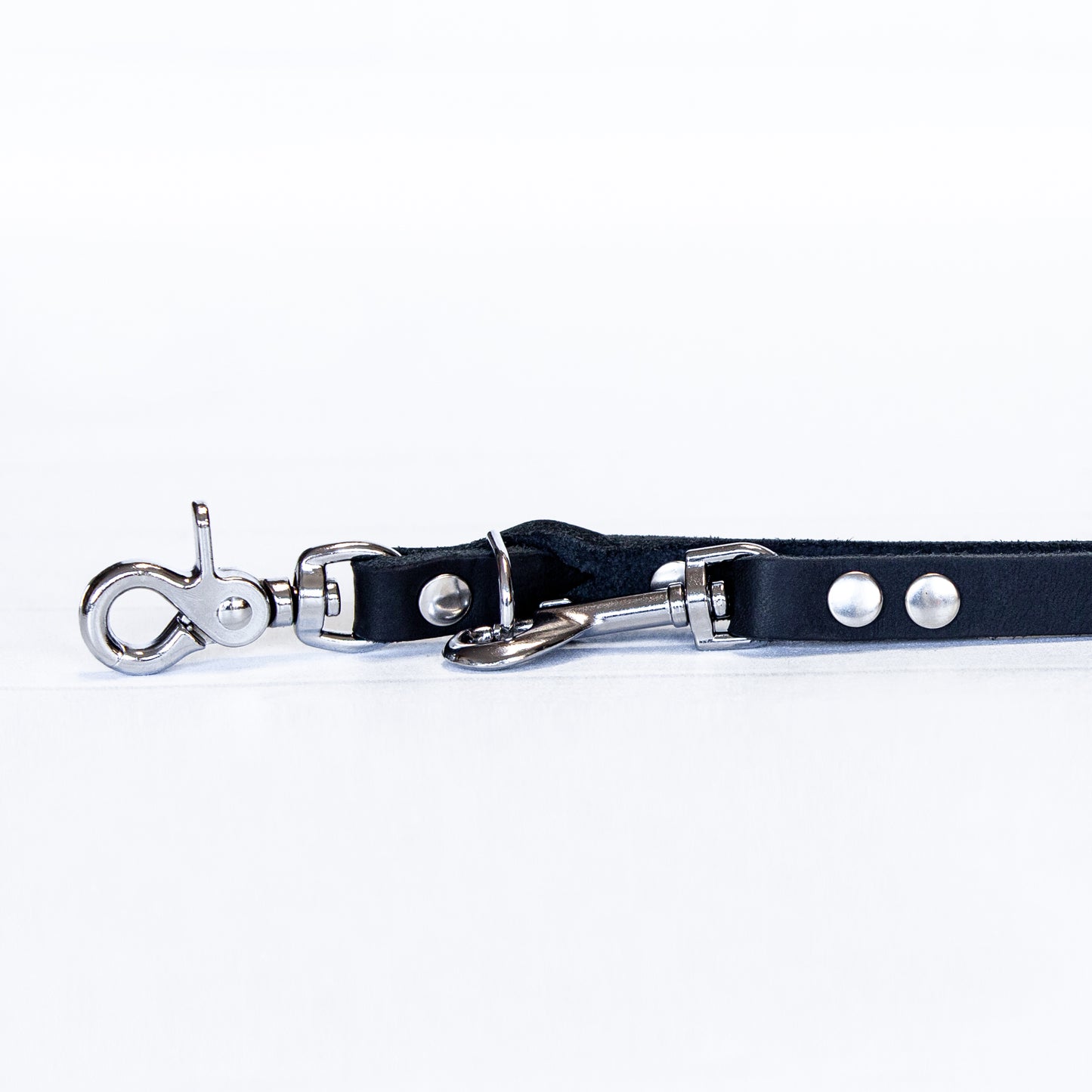 Set JIMINY für kleine Hunde | Lederleine und Halsband | Schwarz