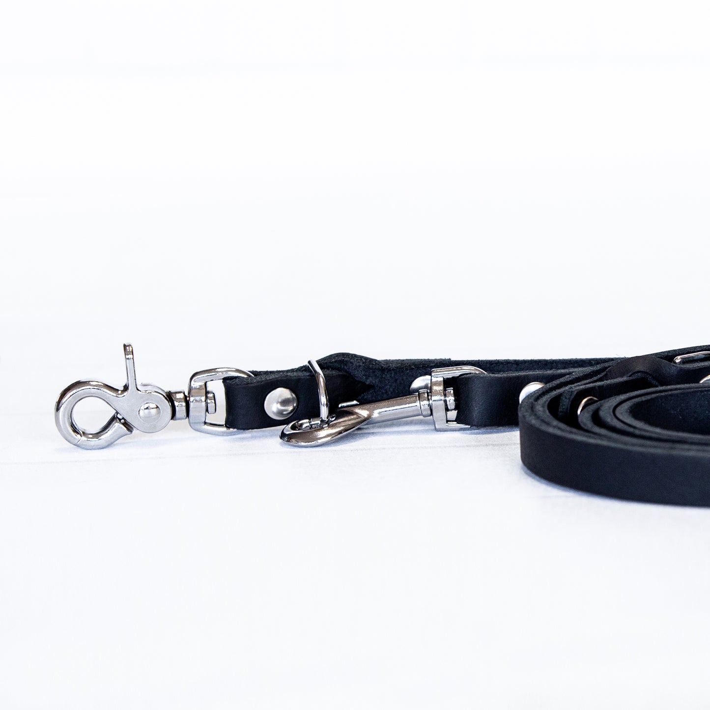 Set JIMINY für kleine Hunde | Lederleine und Halsband | Schwarz