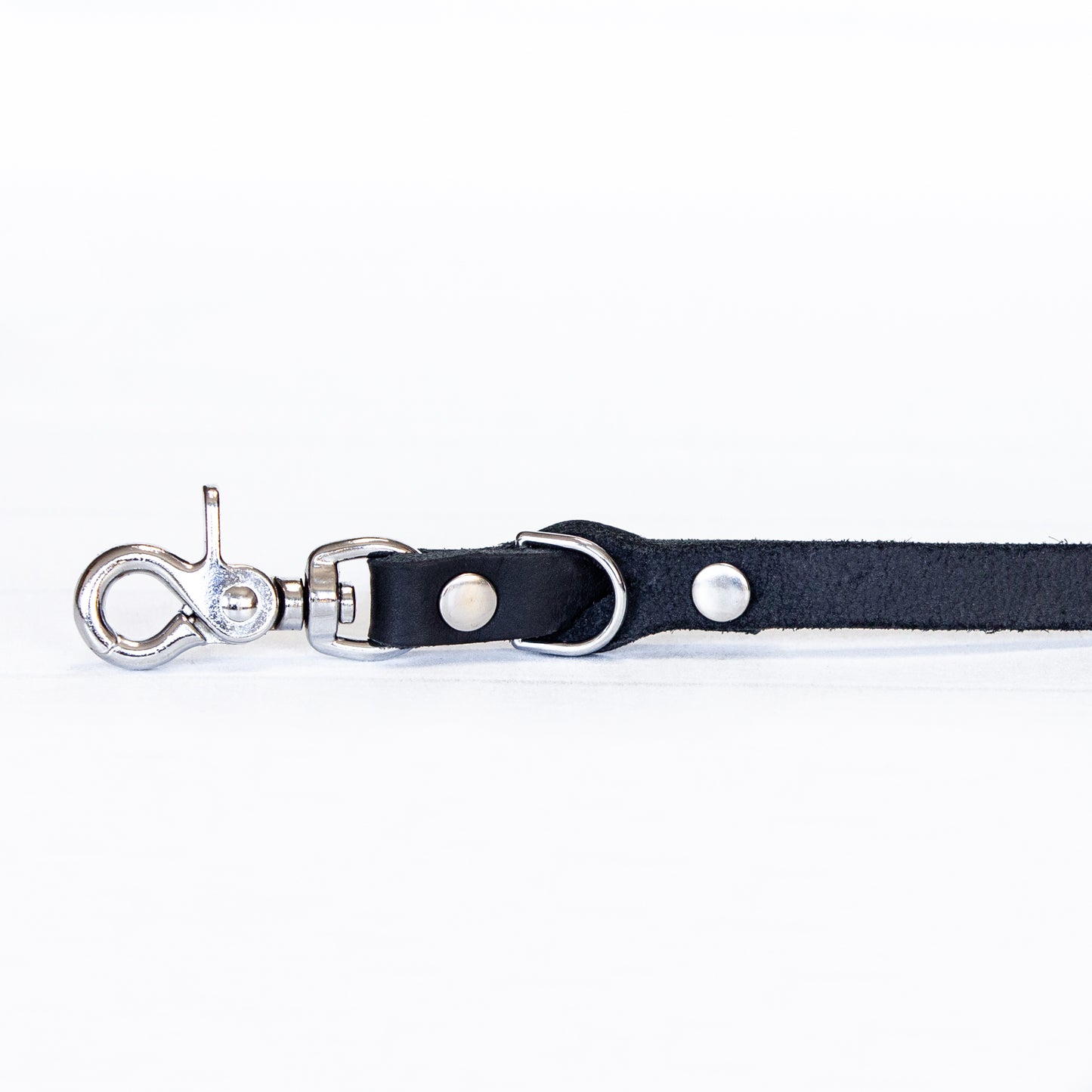 Set JIMINY für kleine Hunde | Lederleine und Halsband | Schwarz