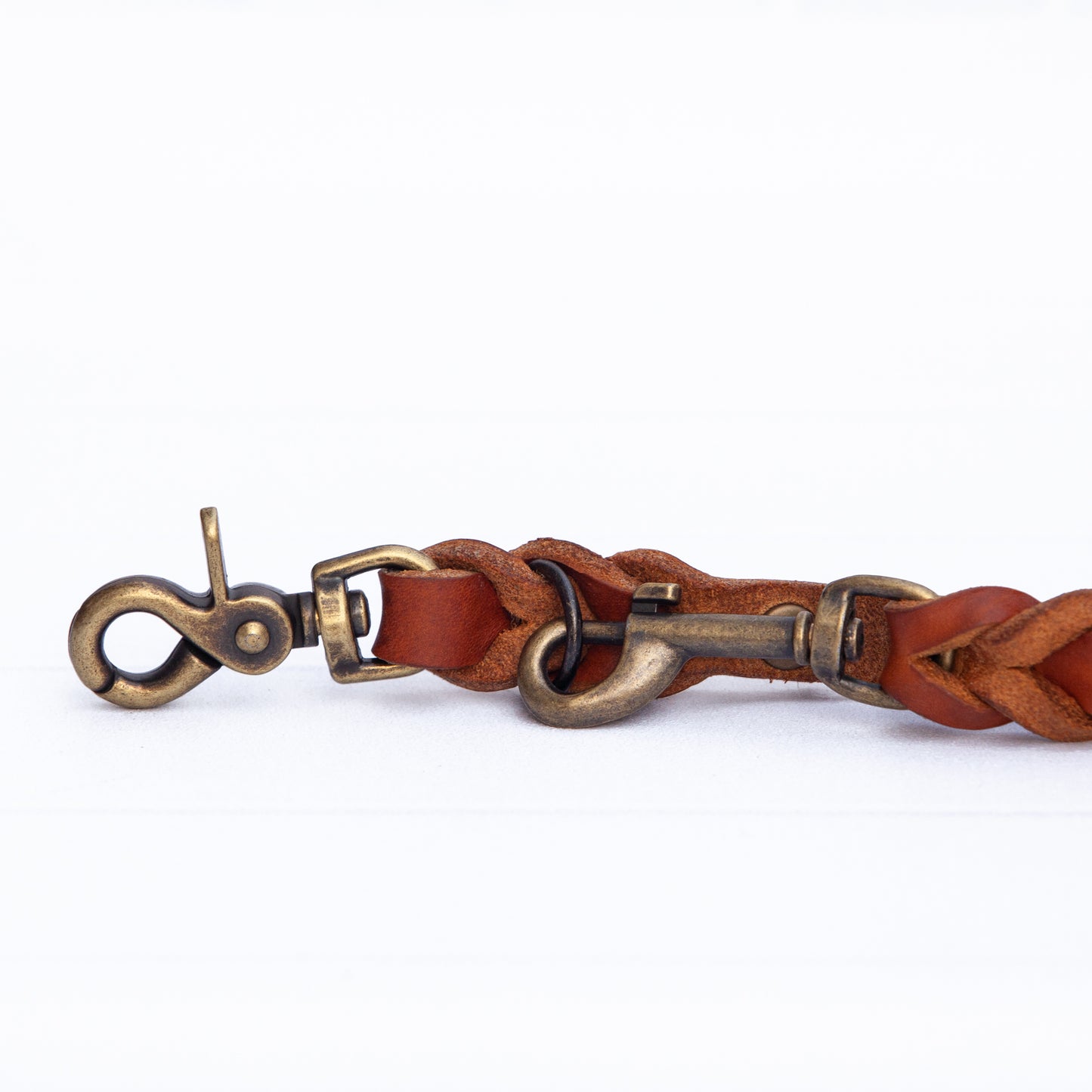 Set ELLA | Halsband und Hundeleine | geflochtenes Leder | Cognac