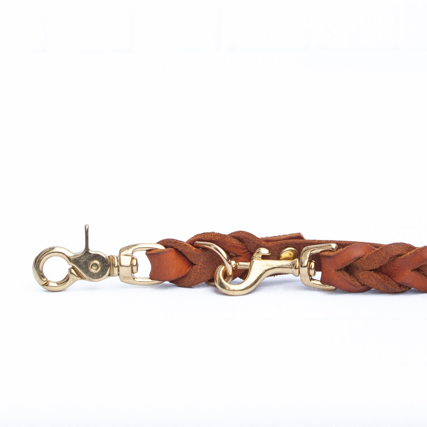 Set ELLA | Halsband und Hundeleine | geflochtenes Leder | Cognac