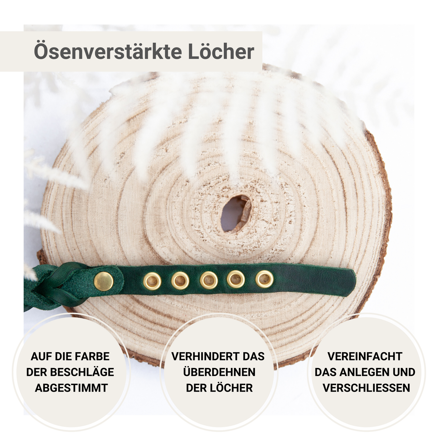 Inspiriert von der Natur – das grüne Hundeleinen-Set ELLA aus feinstem Leder.