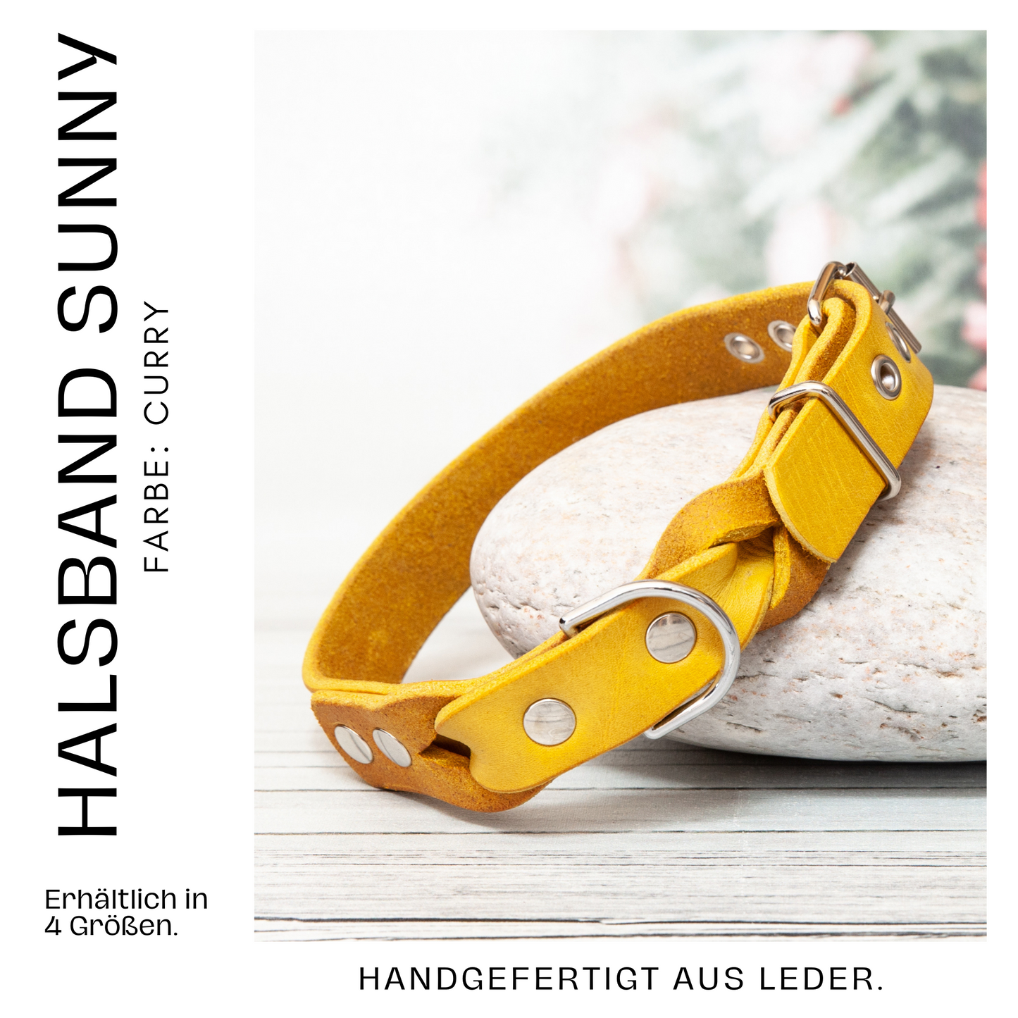 Set SUNNY | Lederleine und Halsband | Curry