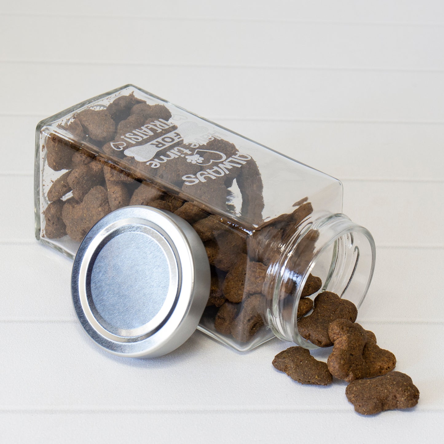 Leckerliglas Hunde Katzen | Lasergravur 580 ml Spülmaschinenfest Dose Container Treats Haustier Snacks | Lustiger Spruch Geschenk Haustiere