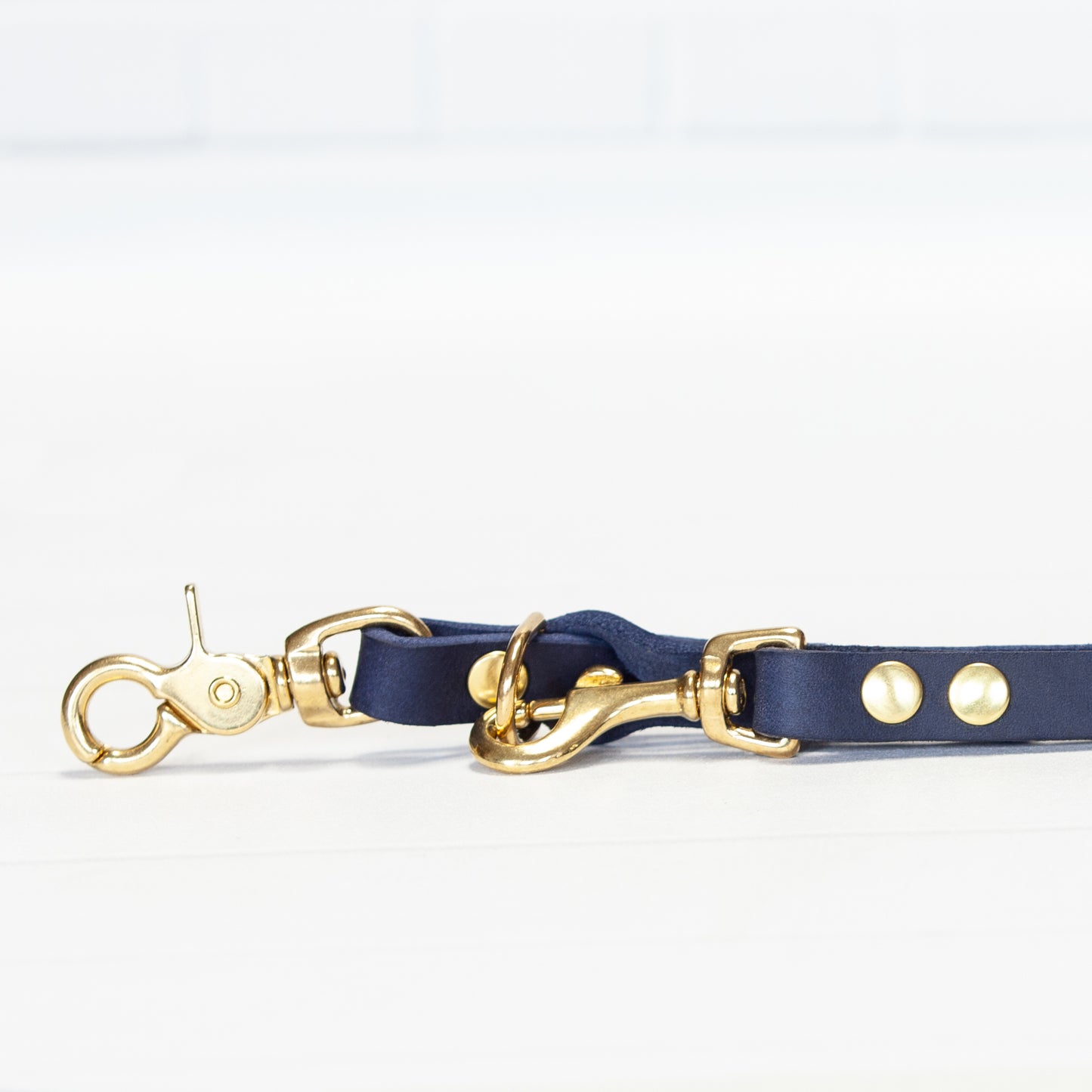 Set JIMINY | Personalisiert | Lederleine und Halsband | Blau