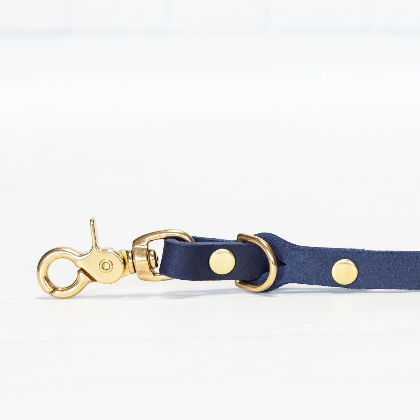 Set JIMINY | Personalisiert | Lederleine und Halsband | Blau