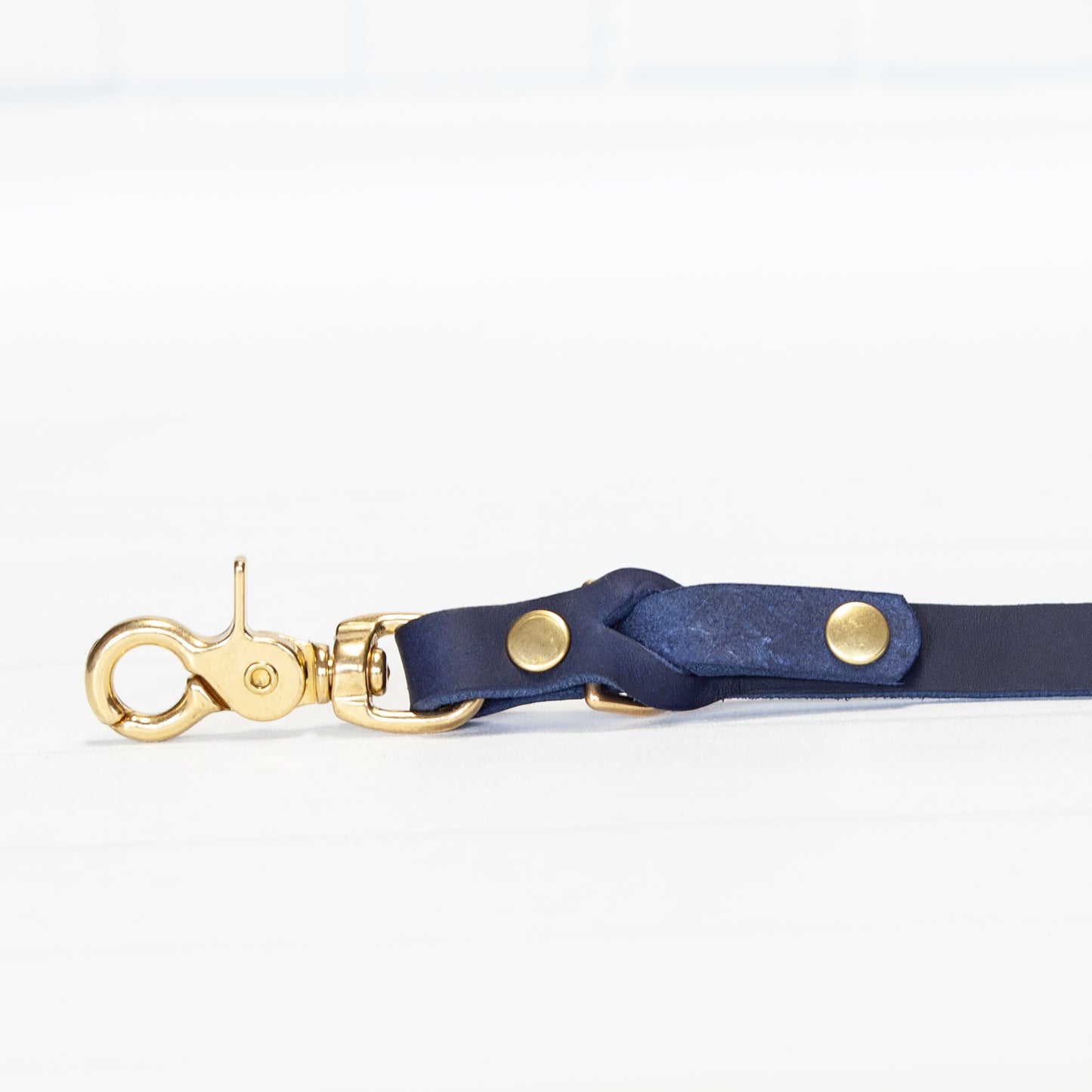 Set JIMINY | Personalisiert | Lederleine und Halsband | Blau