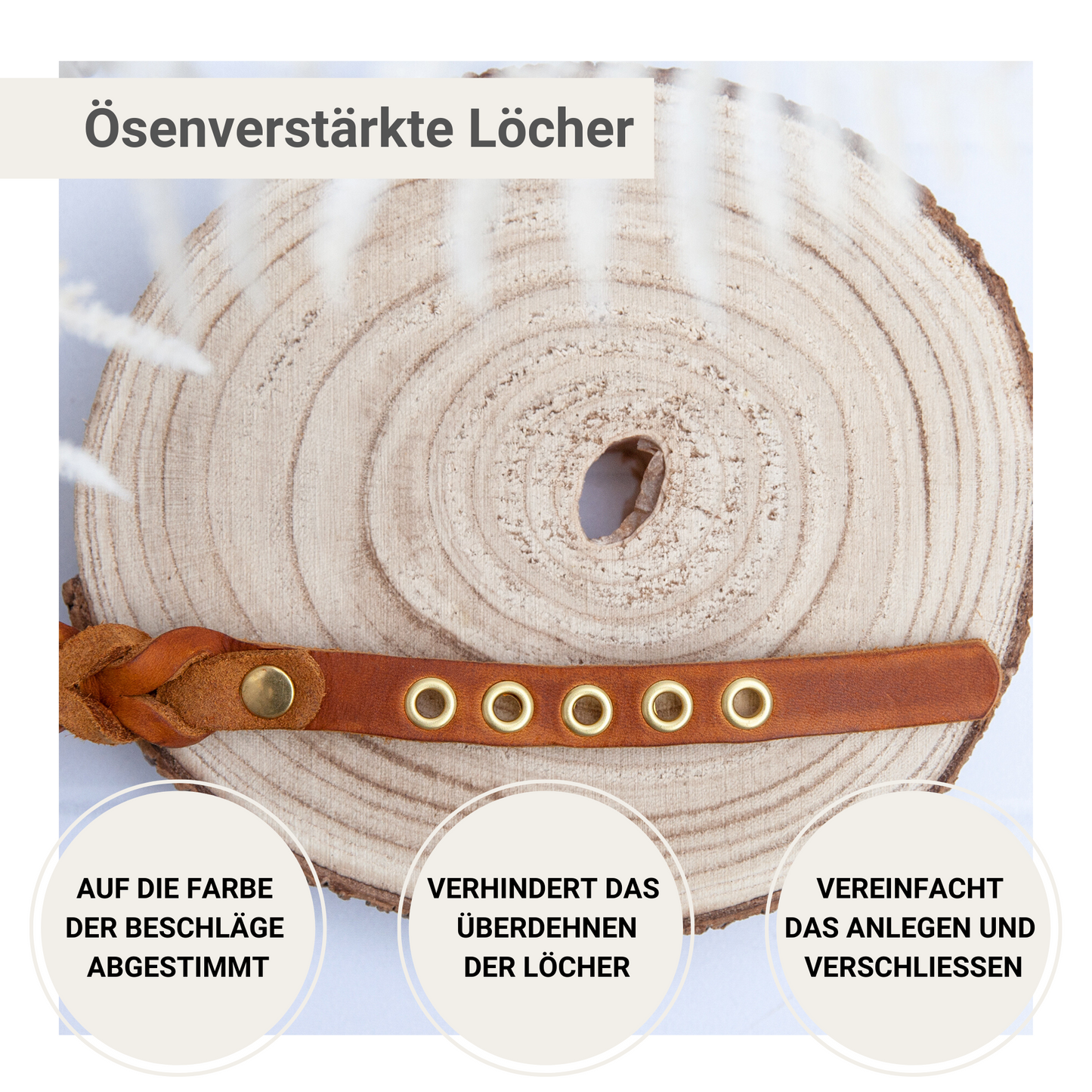 Set ELLA | Halsband und Hundeleine | geflochtenes Leder | Cognac