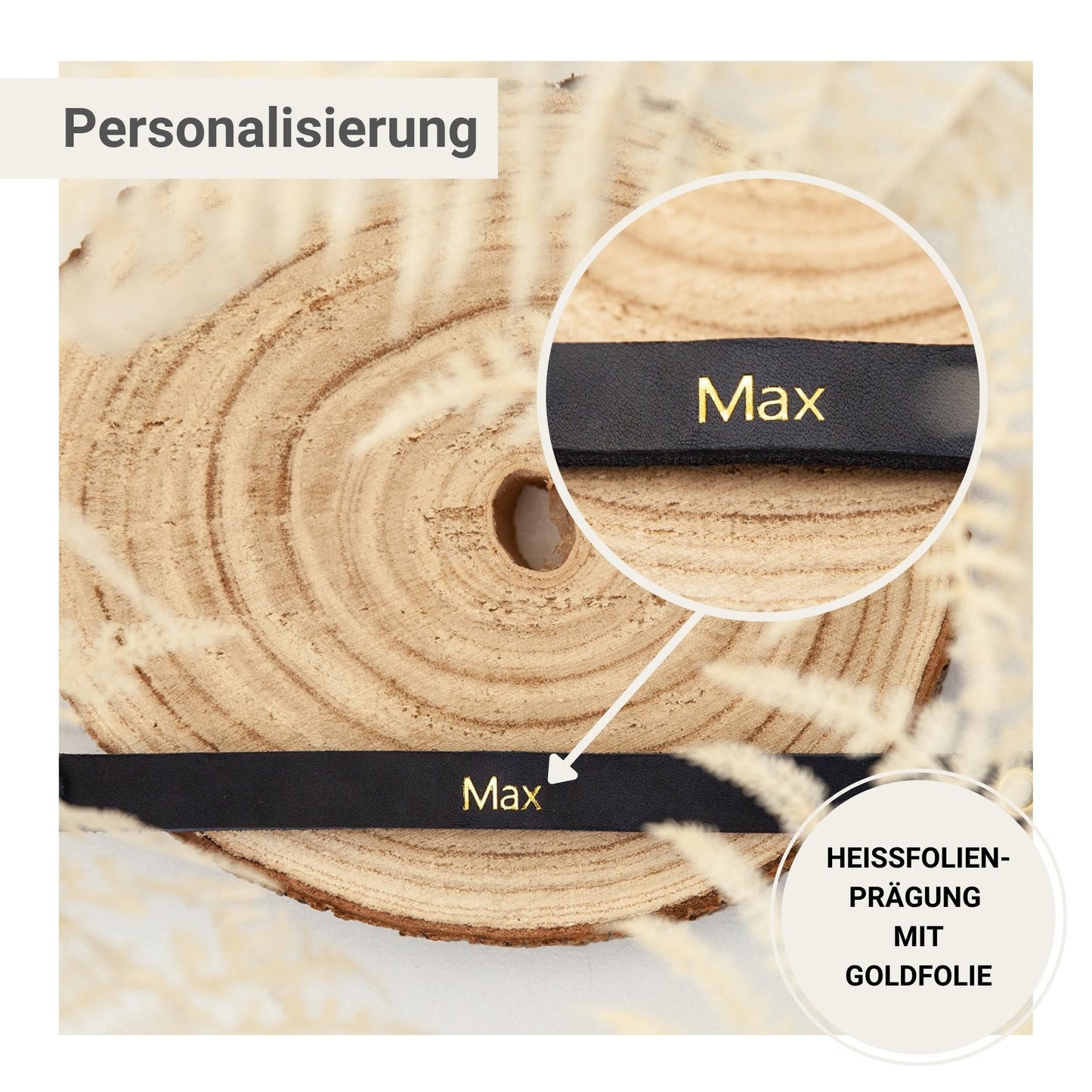 Set JIMINY | Personalisiert | Lederleine und Halsband | Blau