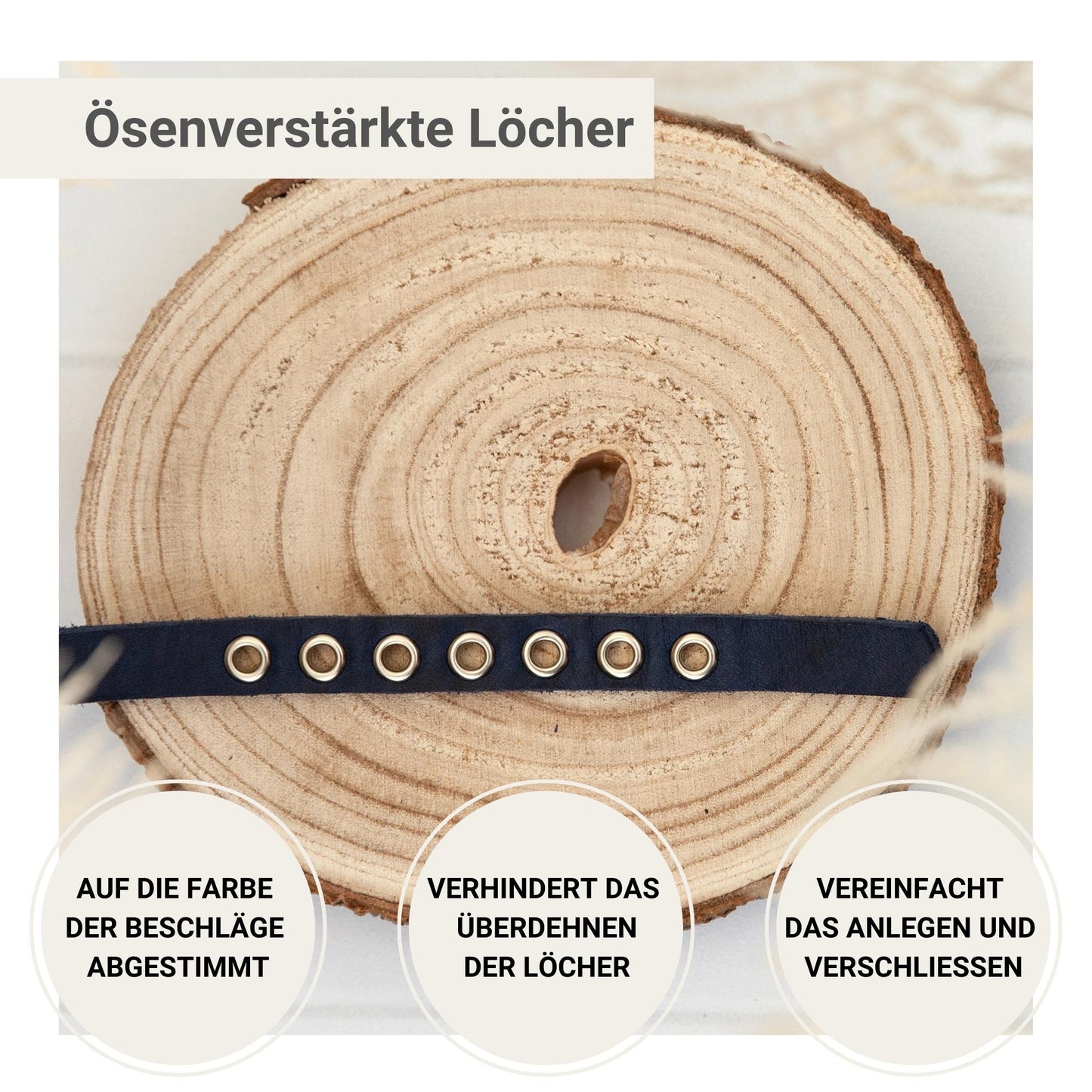 Set JIMINY | Personalisiert | Lederleine und Halsband | Blau