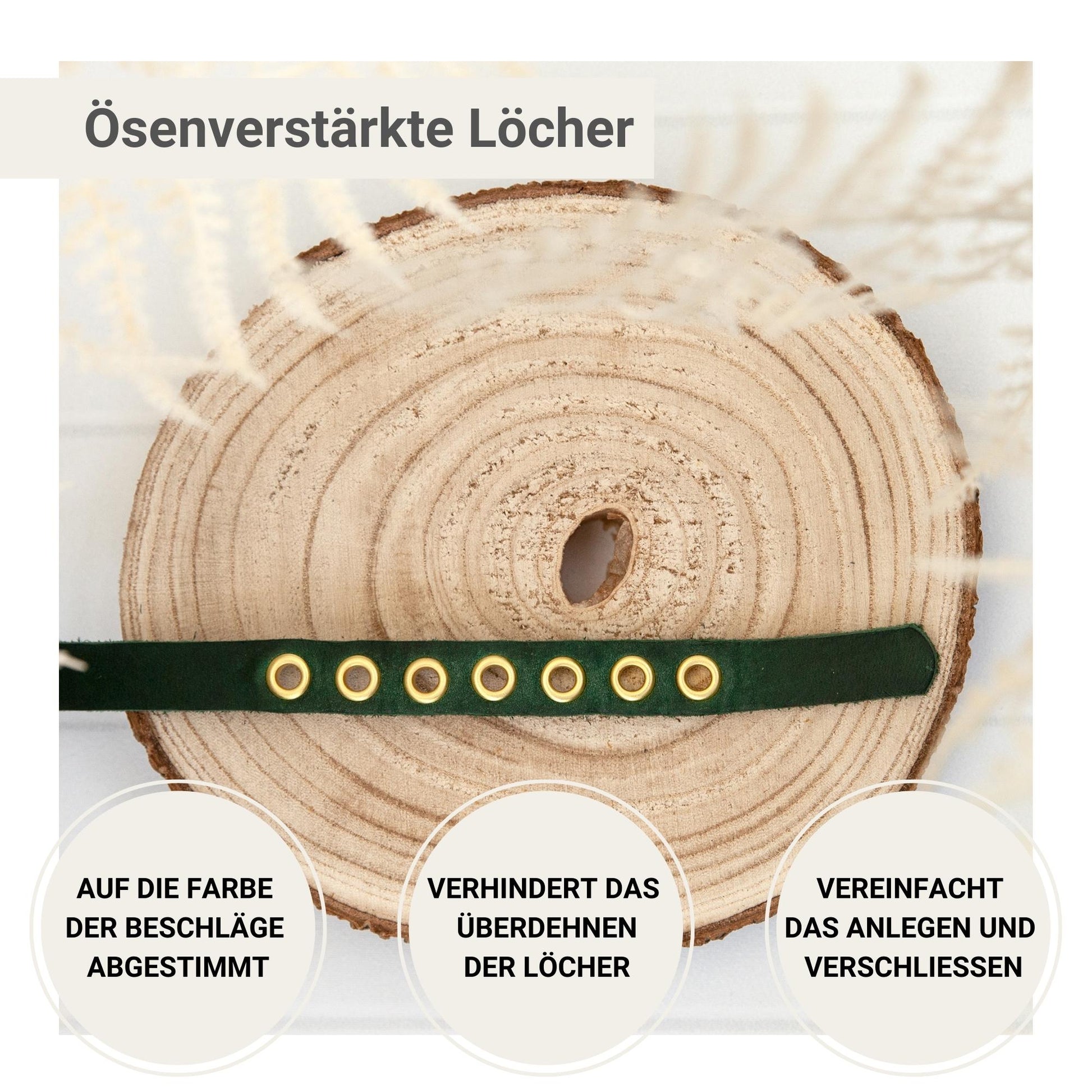 Hundehalsband Wunsch-Name Echtleder Goldprägung | Custom Grün Lederhalsband Hunde Personalisierbares Ösen