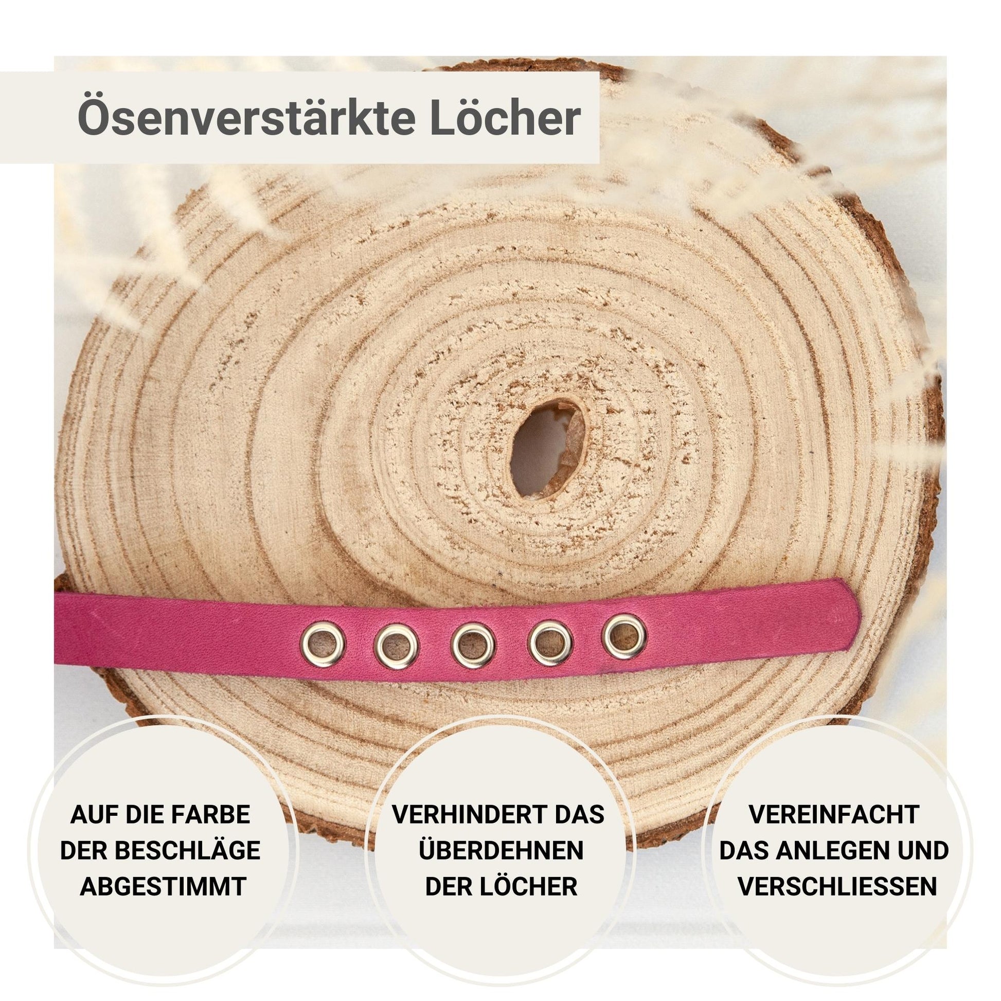 Hundehalsband Wunsch-Name Echtleder Silberprägung | Custom Pink Lederhalsband Hunde Personalisierbares Ösen