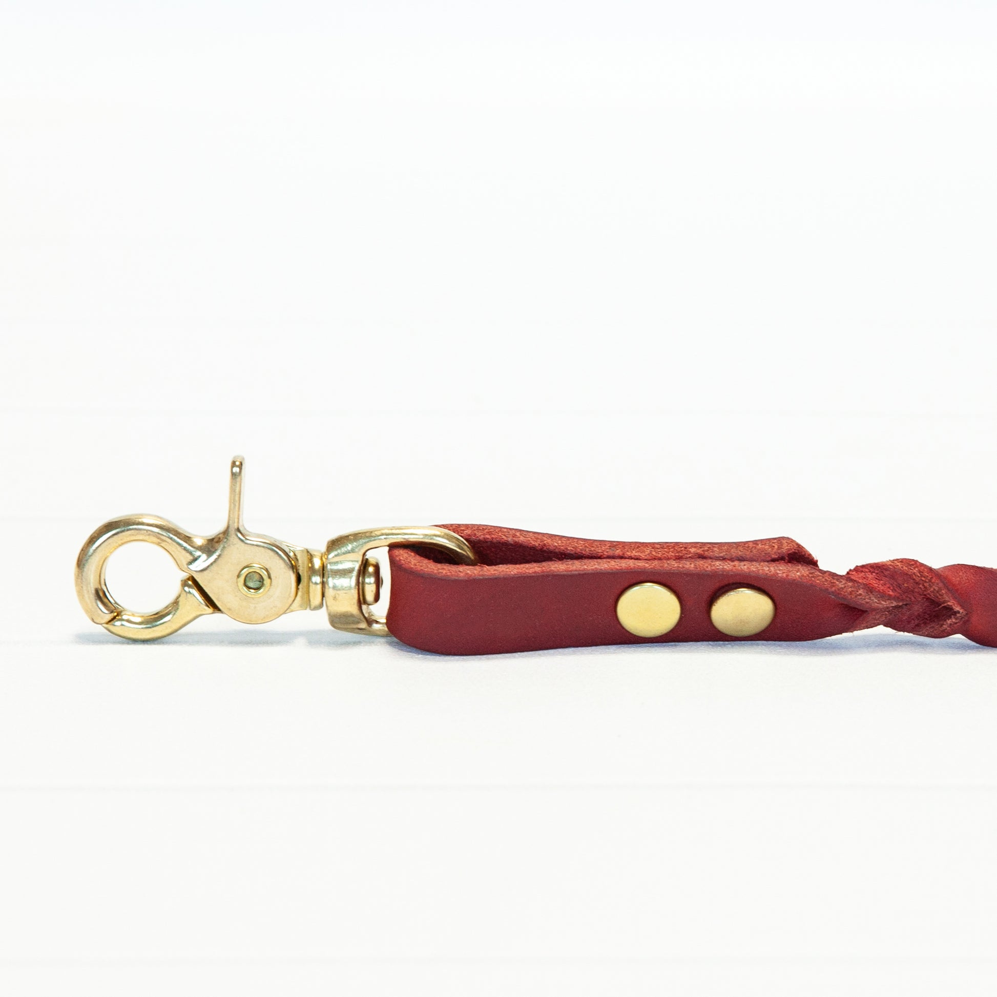 Rote Echtleder Leine "IHSY" Hunde Geflochten | 120 cm | Geschenkidee Hundebesitzer | Messing