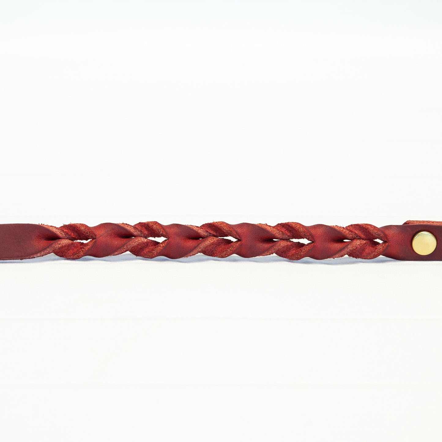 Rote Echtleder Leine "IHSY" Hunde Geflochten | 120 cm | Geschenkidee Hundebesitzer | Messing