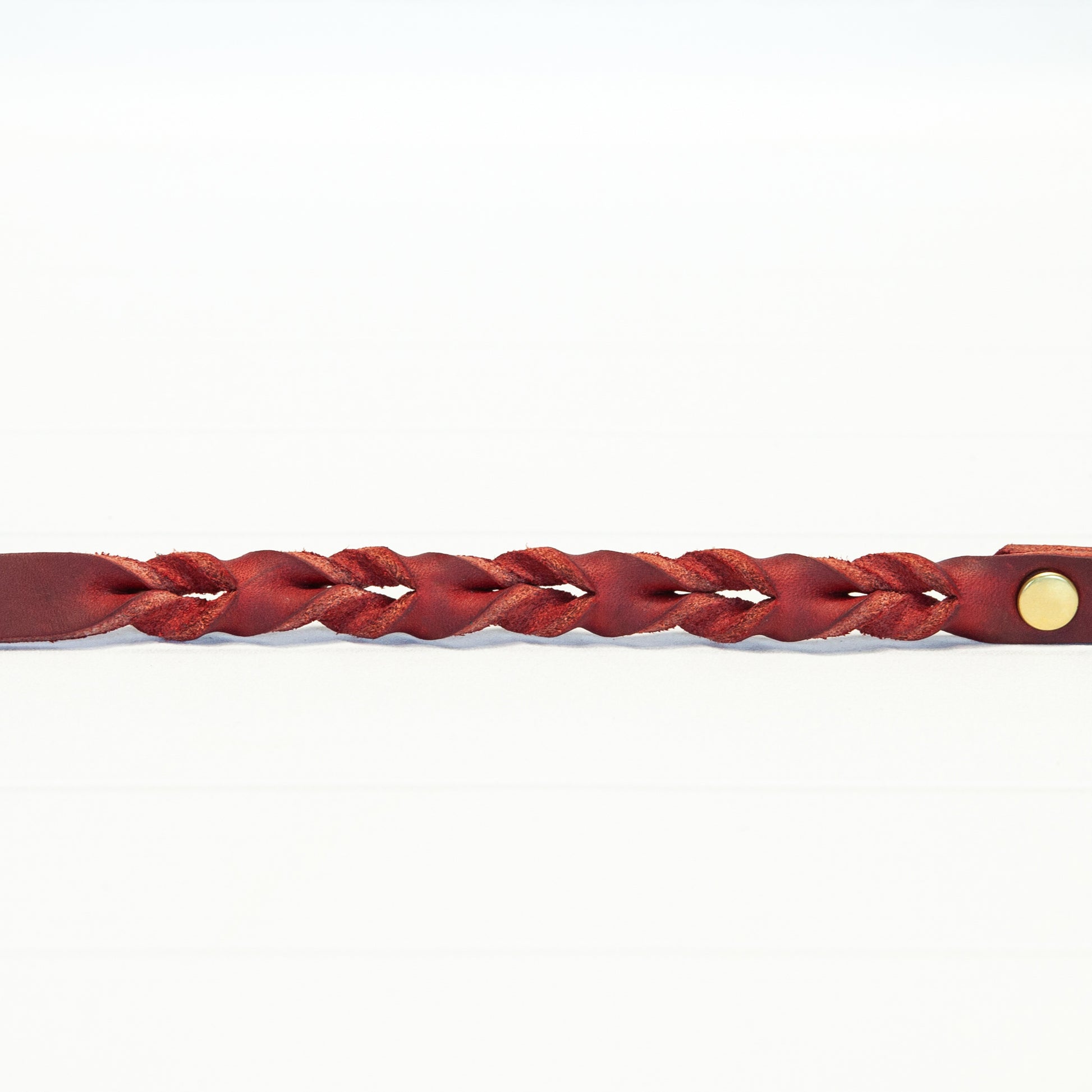 Rote Echtleder Leine "IHSY" Hunde Geflochten | 120 cm | Geschenkidee Hundebesitzer | Messing