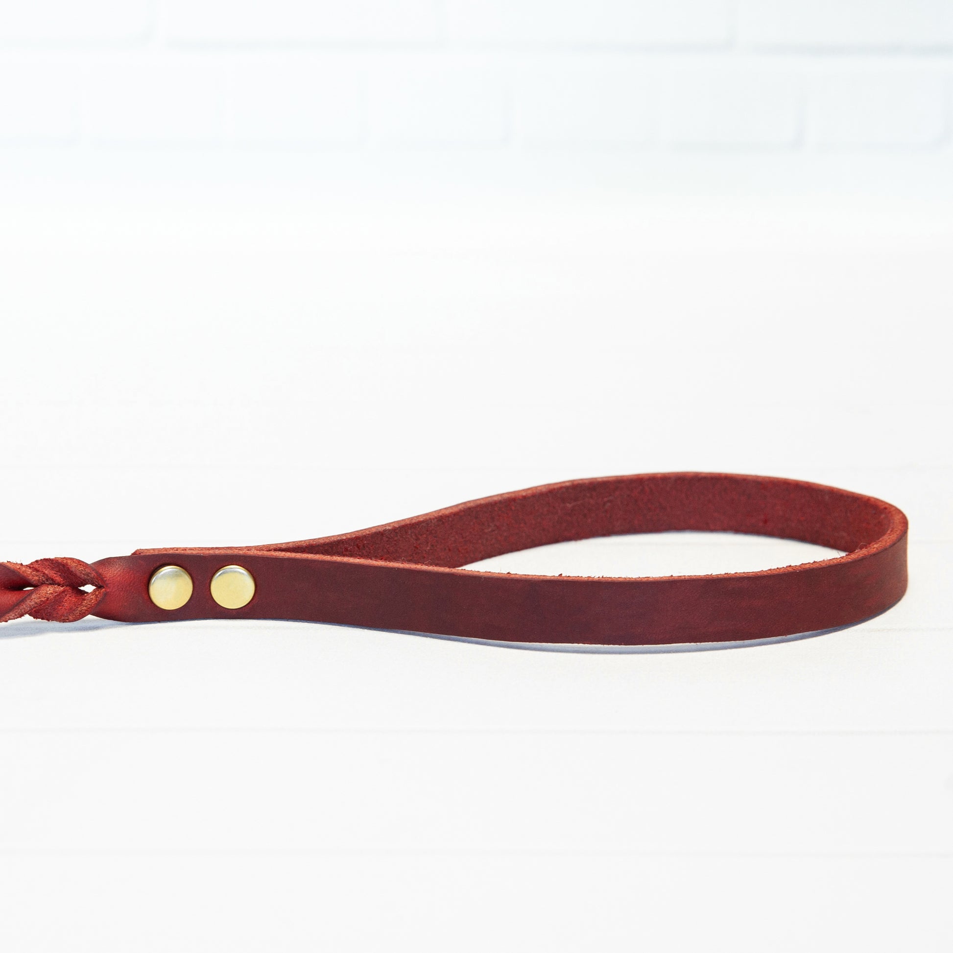 Rote Echtleder Leine "IHSY" Hunde Geflochten | 120 cm | Geschenkidee Hundebesitzer | Messing