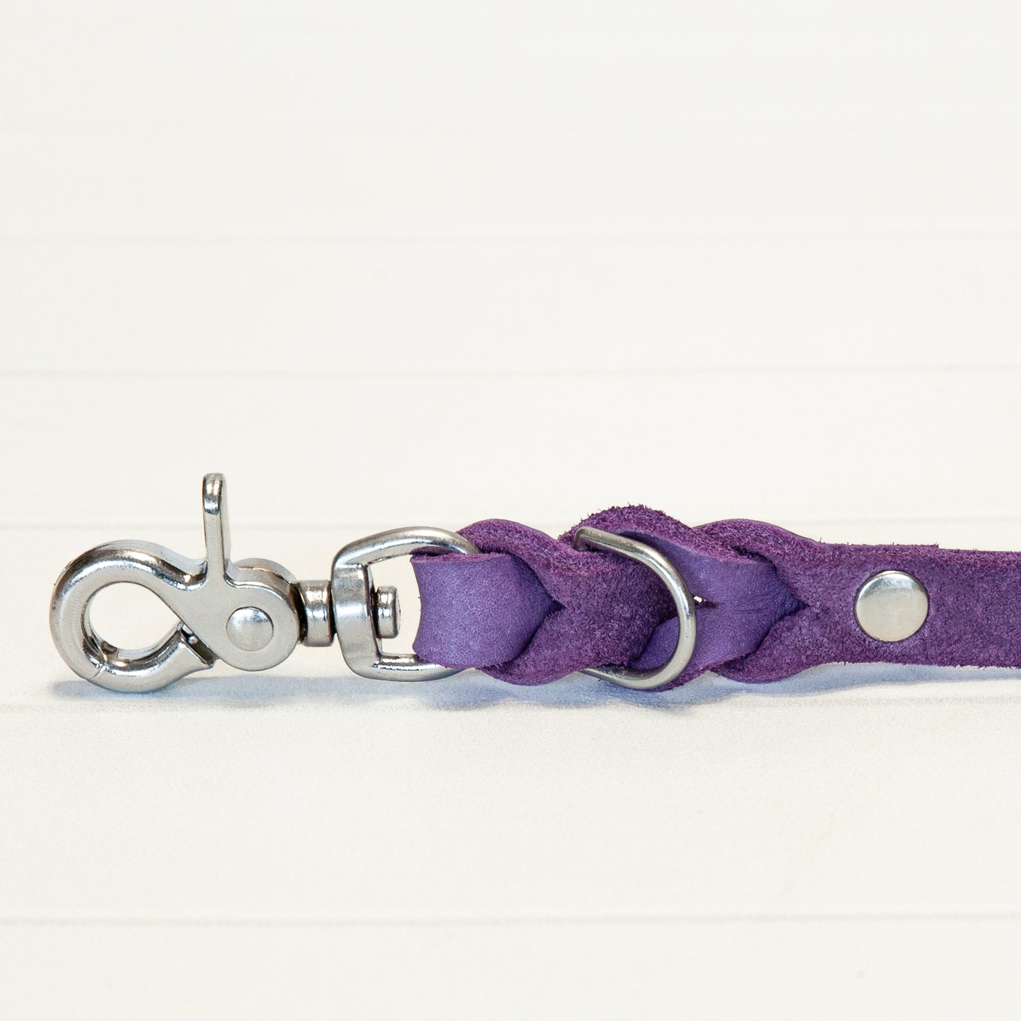 Set MILA | Hundeleine und Halsband | geflochtenes Leder | Lila