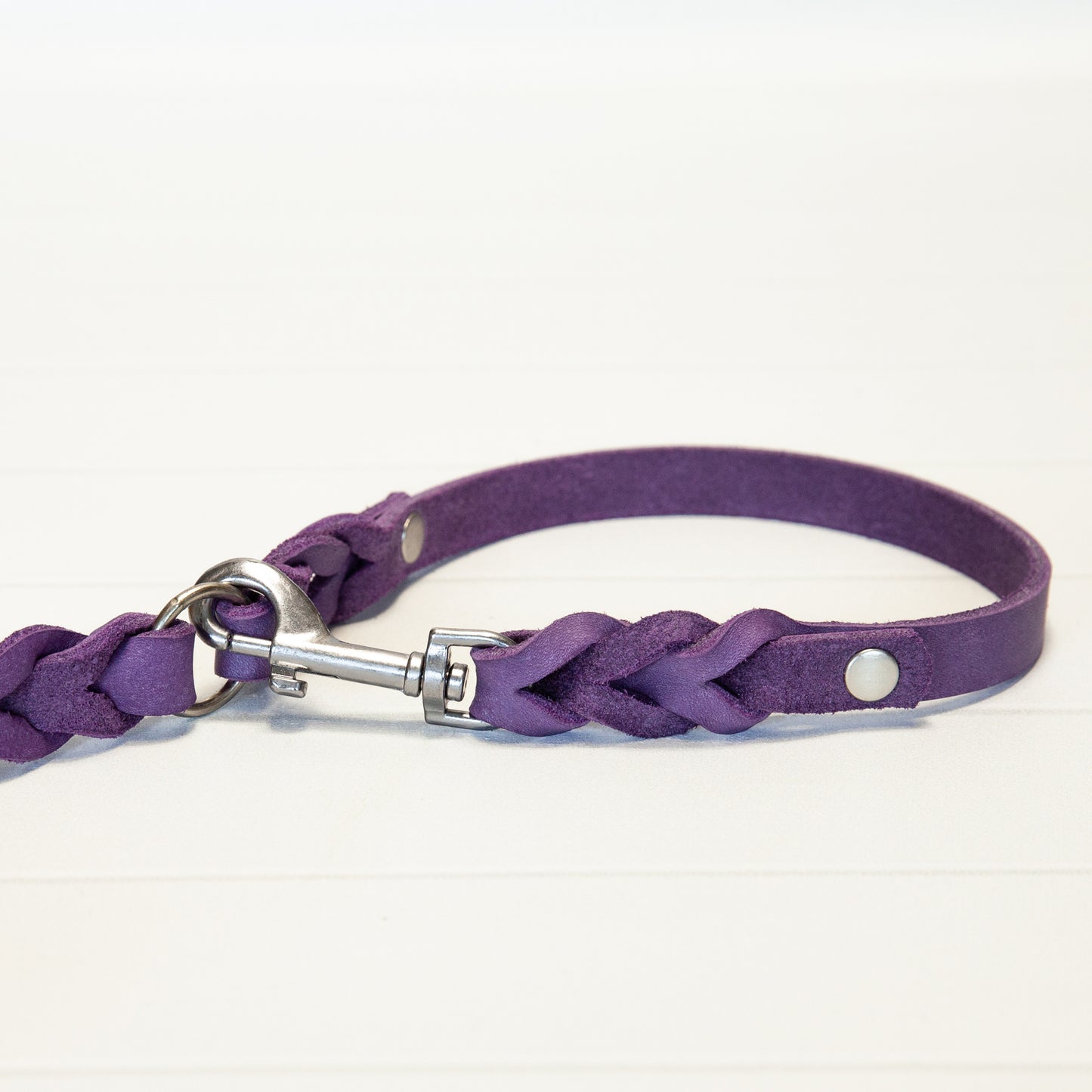Set MILA | Hundeleine und Halsband | geflochtenes Leder | Lila