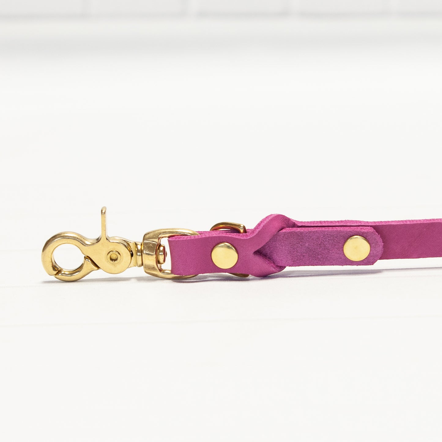 Set JIMINY für kleine Hunde | Lederleine und Halsband | Pink