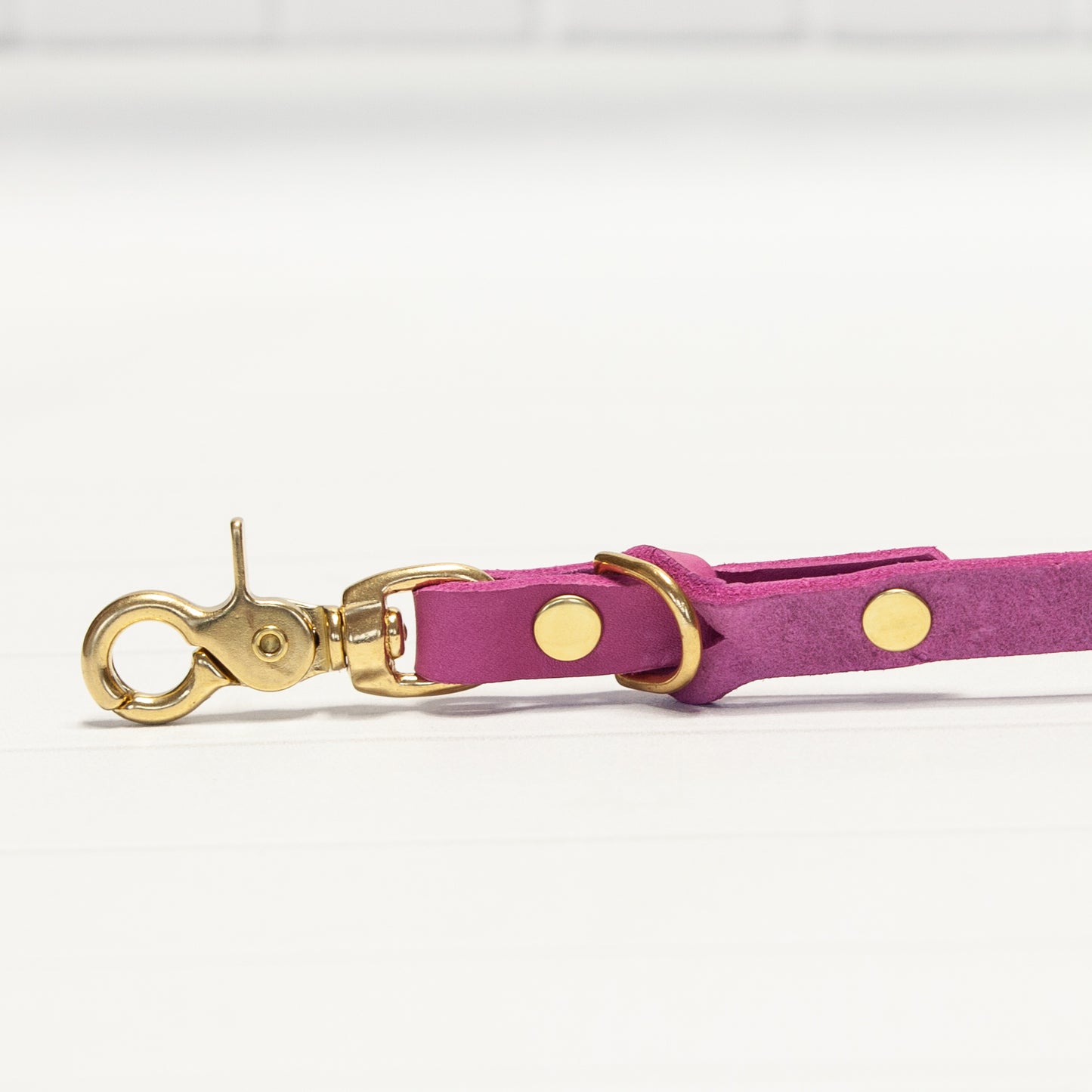 Set JIMINY für kleine Hunde | Lederleine und Halsband | Pink