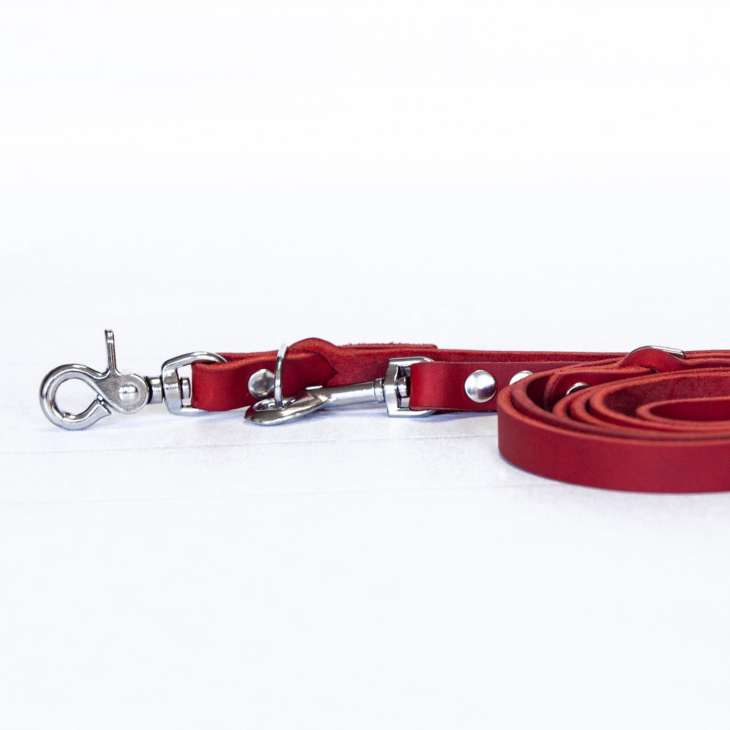 Set JIMINY für kleine Hunde | Lederleine und Halsband | Rot