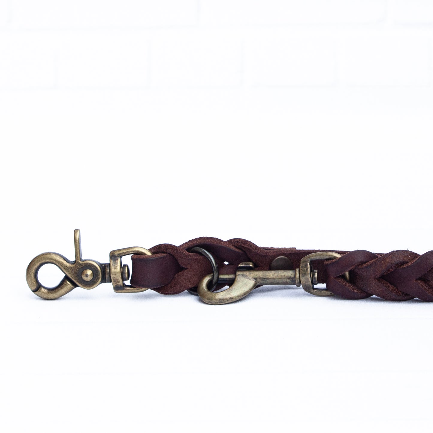 Set ELLA | Halsband und Hundeleine | geflochtenes Leder | Braun