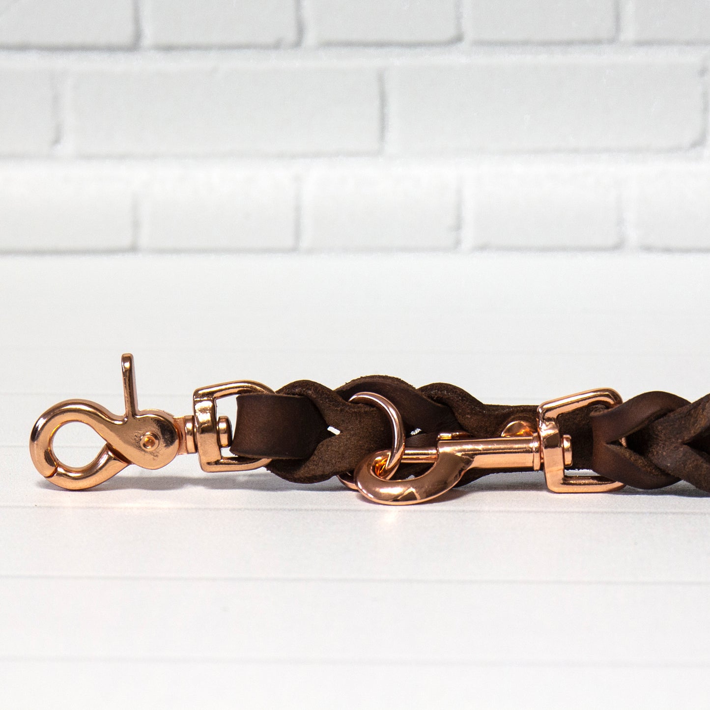 Set ELLA | Halsband und Hundeleine | geflochtenes Leder | Braun