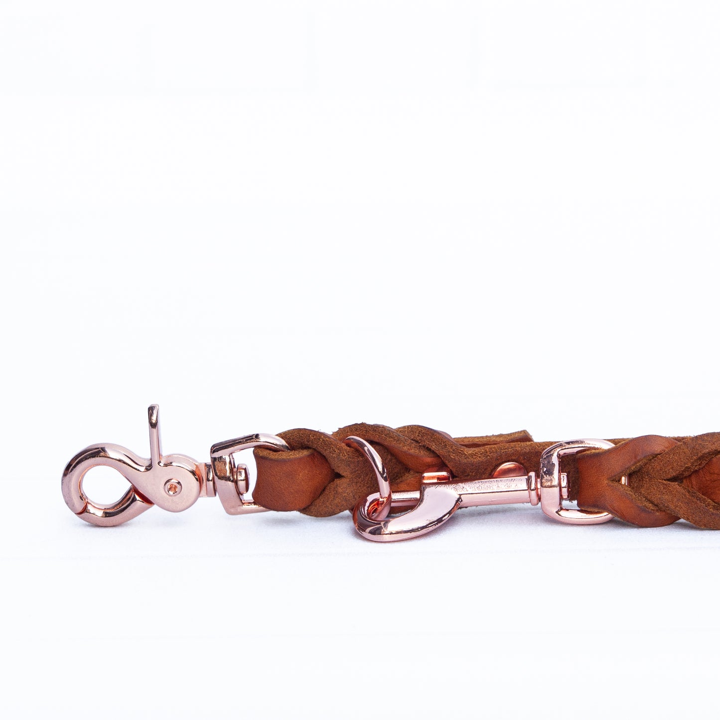 Set ELLA | Halsband und Hundeleine | geflochtenes Leder | Cognac