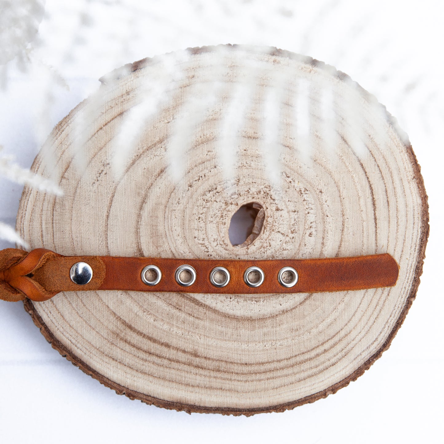 Set ELLA | Halsband und Hundeleine | geflochtenes Leder | Cognac